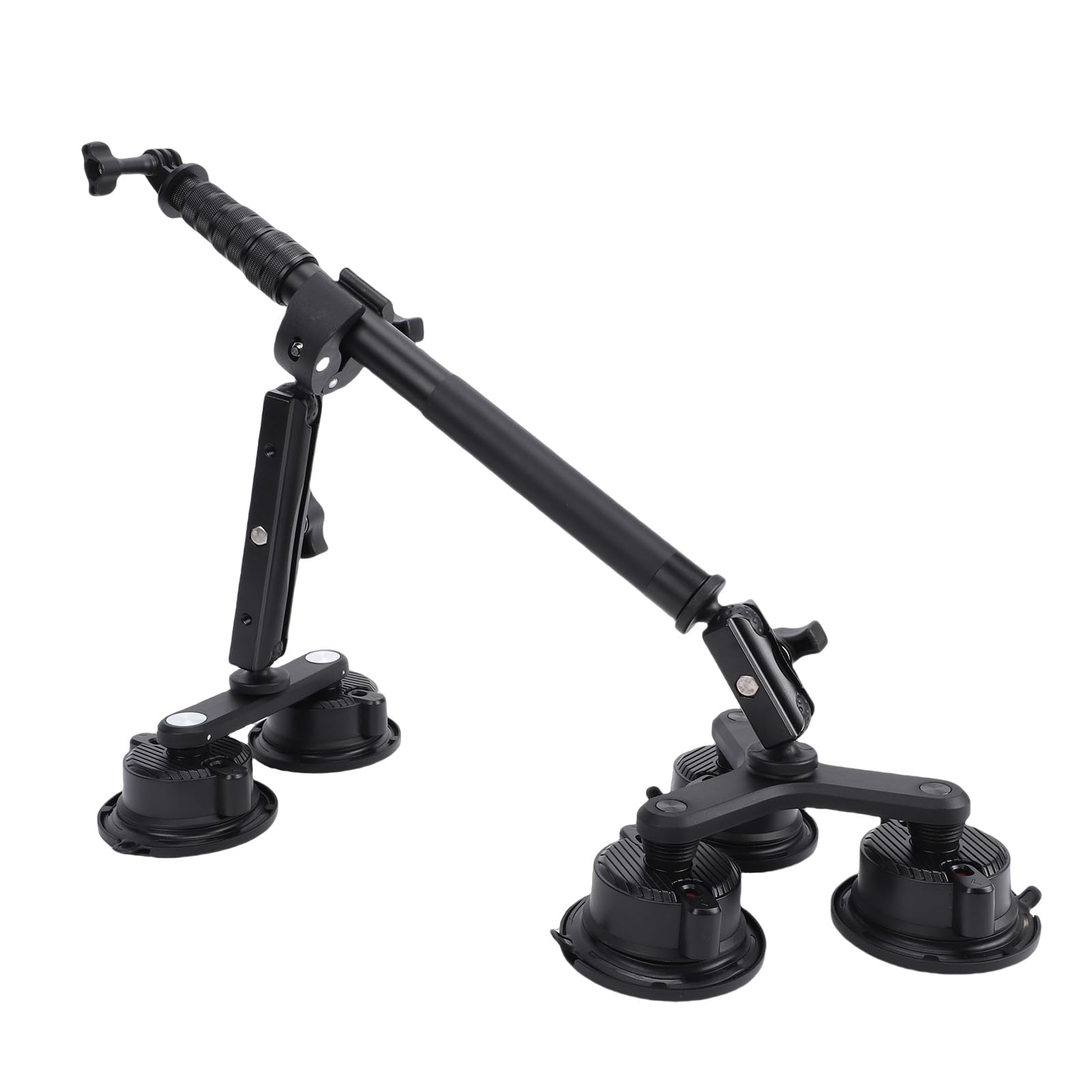 Bewinner Supporto da Auto con Ventosa per Action Camera con Asta di Prolunga Telescopica, Testa a Sfera a 360°, Kit di Montaggio da Auto con 5 Ventose per Action Cam, Vite da 1/4 di Pollice,
