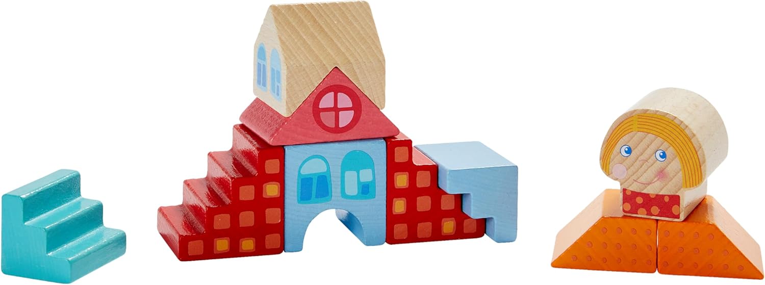 HABA Motif Building Blocks City - Colourful Wooden Building Blocks for Building Houses - for Fun Role Play - Made in Germany - for Children from 2 Years - Promotes Creativity - 2010900001