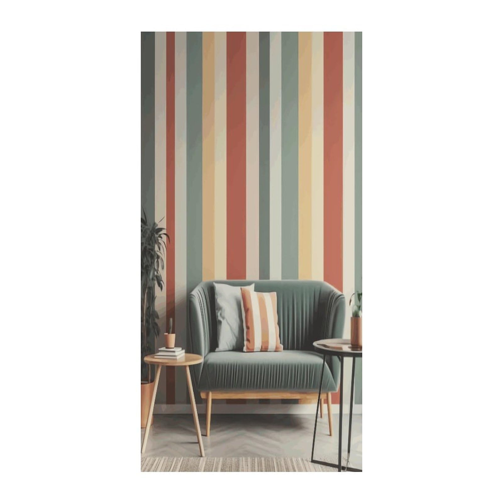 Adfgyerh Style Striped Background Curtains，Polyester Blackout Extra Wide，Door Curtain， 35.4X 70.9 Inch For Temporary Room Dividers Bedroom Living Room，Room Darkening Curtains ，For Doorway Privacy For Wall Hanging