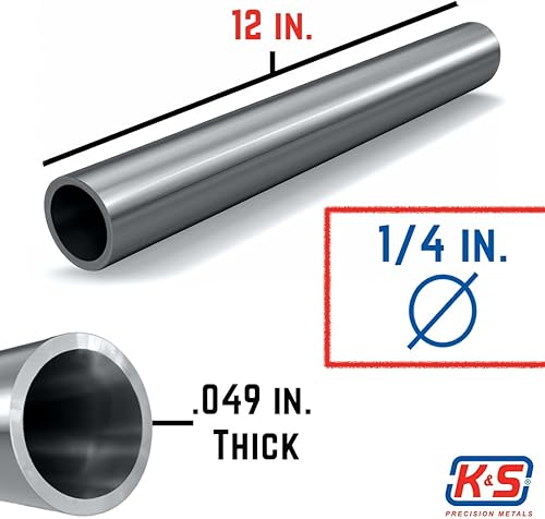 Miniatura 6 de K & S K&S 83061 - Tubo redondo de aluminio, 14 pulgadas de diámetro exterior x 0.049 pulgadas de pared x 12 pulgadas de largo, 1 pieza, fabricado en