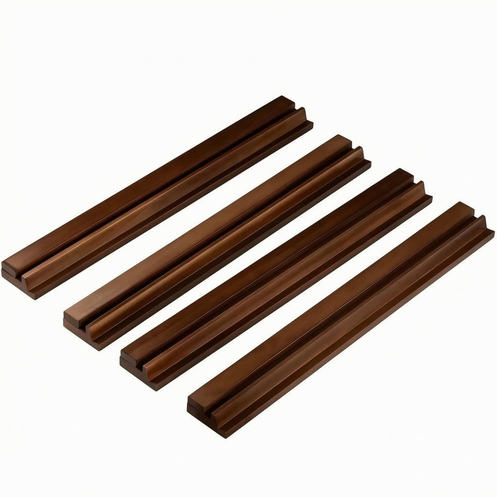 4 Pezzi Rastrelliera in Legno per Pratico Tessere con Canale Incassato Organizzato per Famiglie , ,