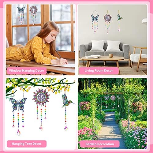 Anofty DIY Diamond Painting Toys Wind Chimes Suncatcher with Double Sided Rhinestone for Window Garden Home Decor - Ideas Birthday Gifts for Girls Teen Kids 4 61oSQTBz1IL. AC