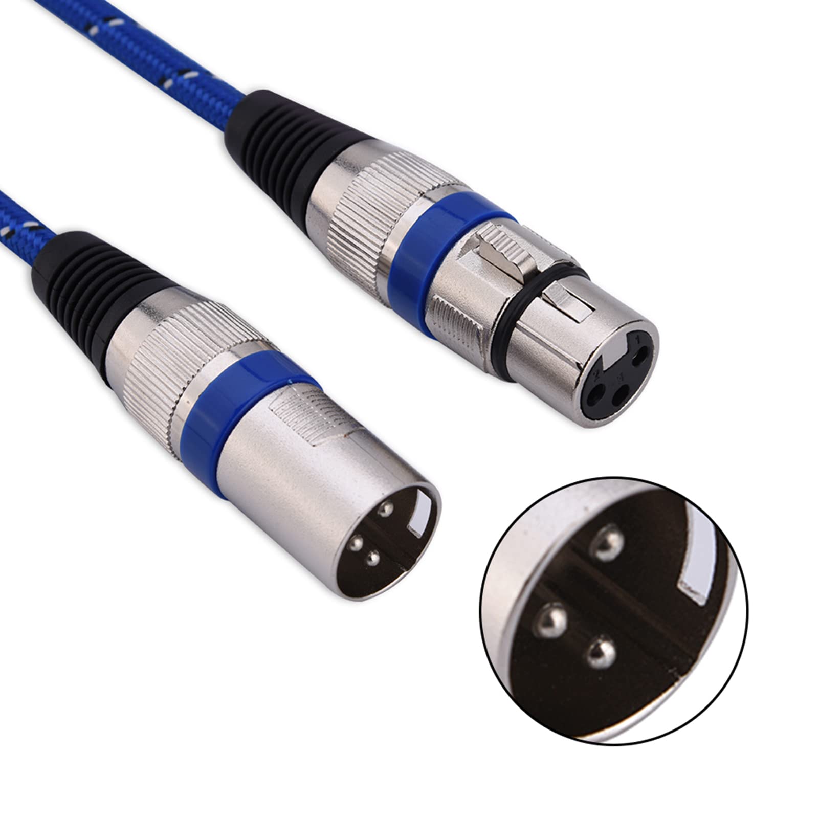 Socobeta Cable Micro Cable Mini XLR Macho a Hembra Balance Balance 3pin Micrófono MIC Cable de Audio 1M-20M(20 metros)