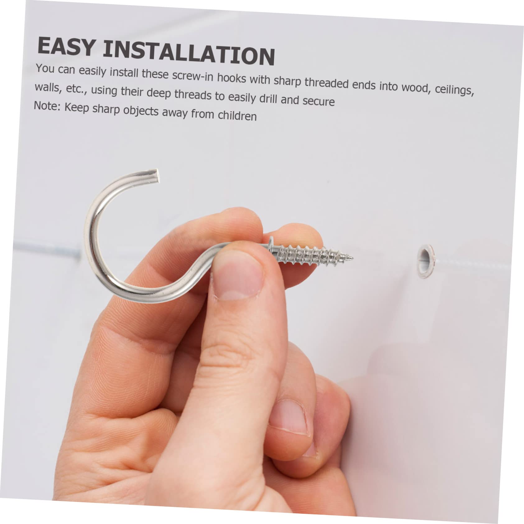 iplusmile 450pièces à Vis Plafond Nickelé Kit Pour Accrocher Plantes Lampes Et Rideaux Pour Maison Bureau