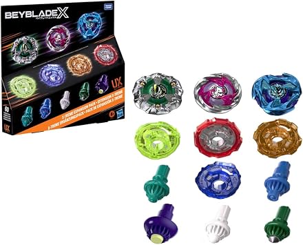 BEY BLADE X X-Treme Expansion Pack, 3 Blades, 4 Ratchets, 5 Bits, Battling Tops Game Toys, Ages 8+