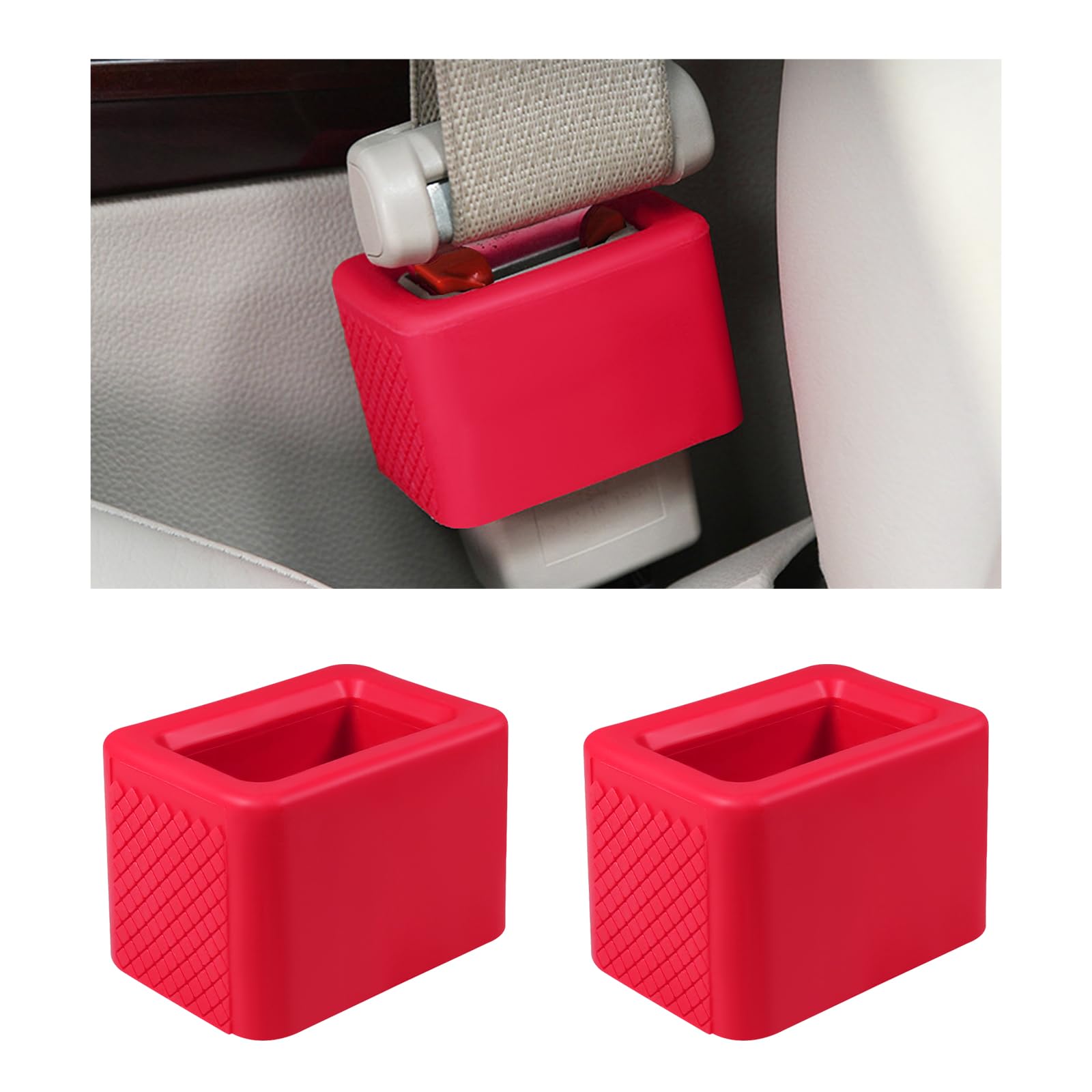 KVAEY Seat Belt Buckle Holder (Red)