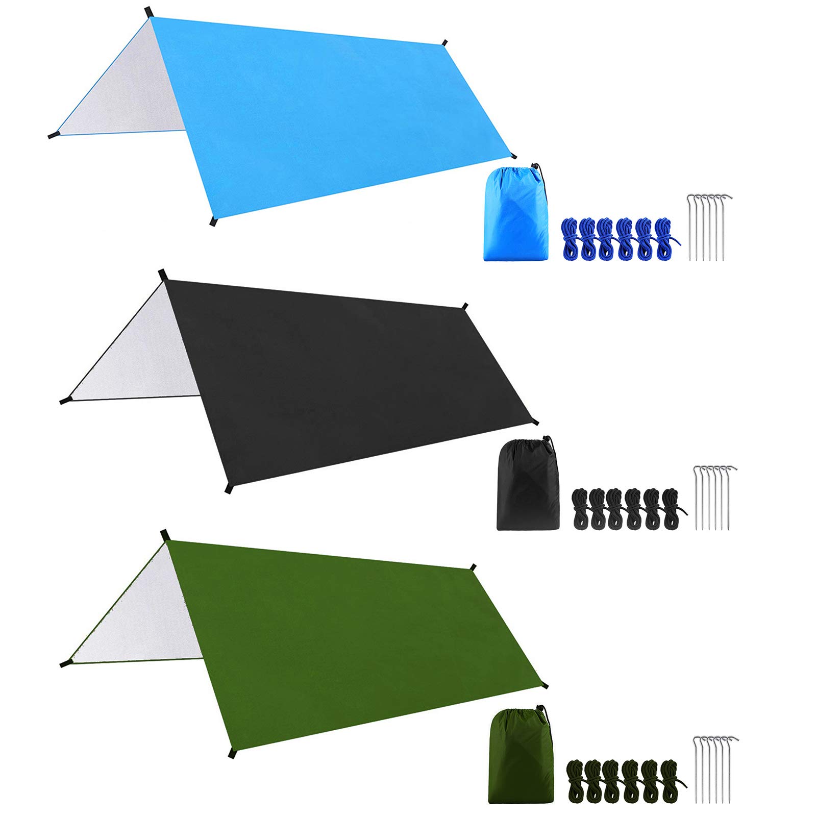 Lona multifuncional impermeable para camping, hamaca para tienda de campaña, refugio de lluvia, toldo ligero para exteriores, para playa, picnic, viajes, senderismo, pesca, escalada