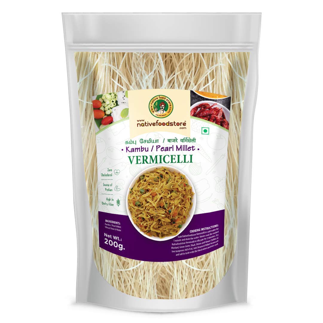 NativeFoodStore Pearl Millet Vermicelli-200gms,(bajra,Sajjalu,kambu,pearl,Sajje) vermicelli for family, kids, easy to cook, quick, No maida, No preservative, enjoy kheer, payasam, upma, pulav (B08VGPMV7Y) Amazon Price History, Amazon Price Tracker