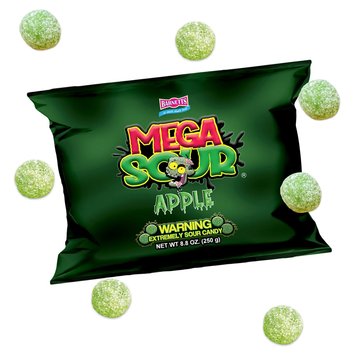 Mega Sour Apple Bombs (Extreemely Sour) 250 Gram Bag (1/4 Kilo)