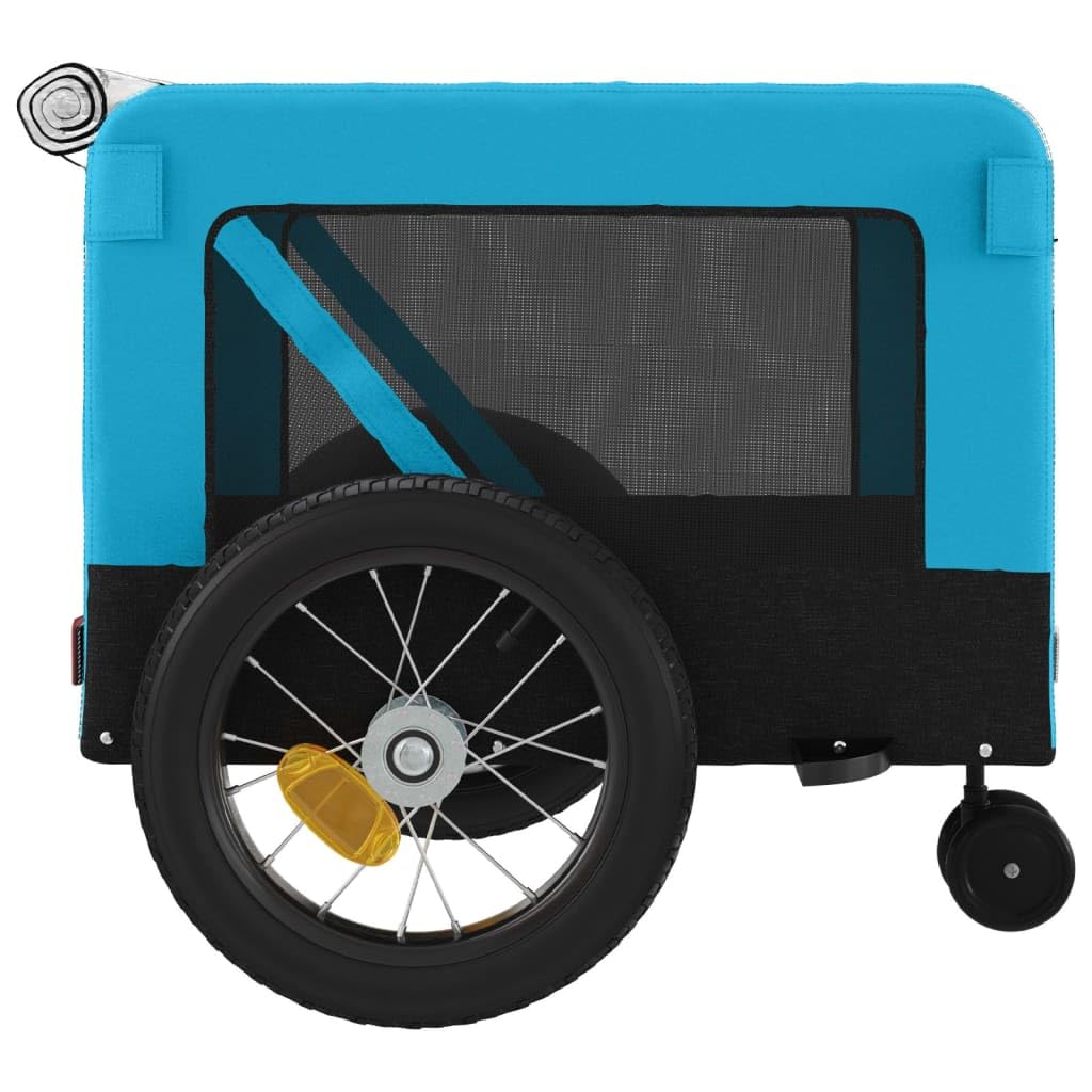 Homgoday Niebieska i czarna przyczepa rowerowa Oxford i żelazo, wyposażenie wózka dla psa, wózek rowerowy, wózek rowerowy, wózek dla psa, transporter rowerowy model 93946