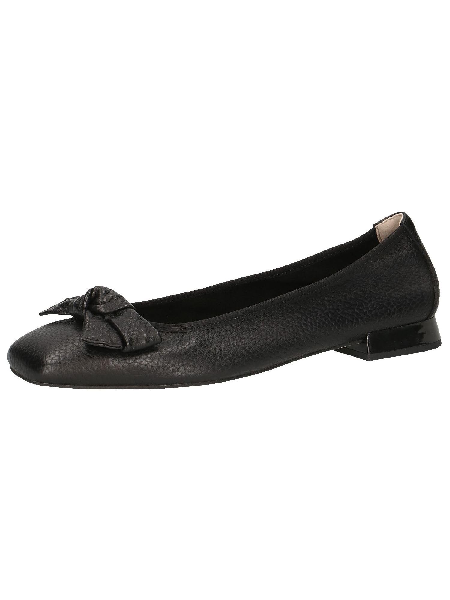 CAPRICE Women's Ballet Flats in Leather, Black (Black Deer), 3.5 UK