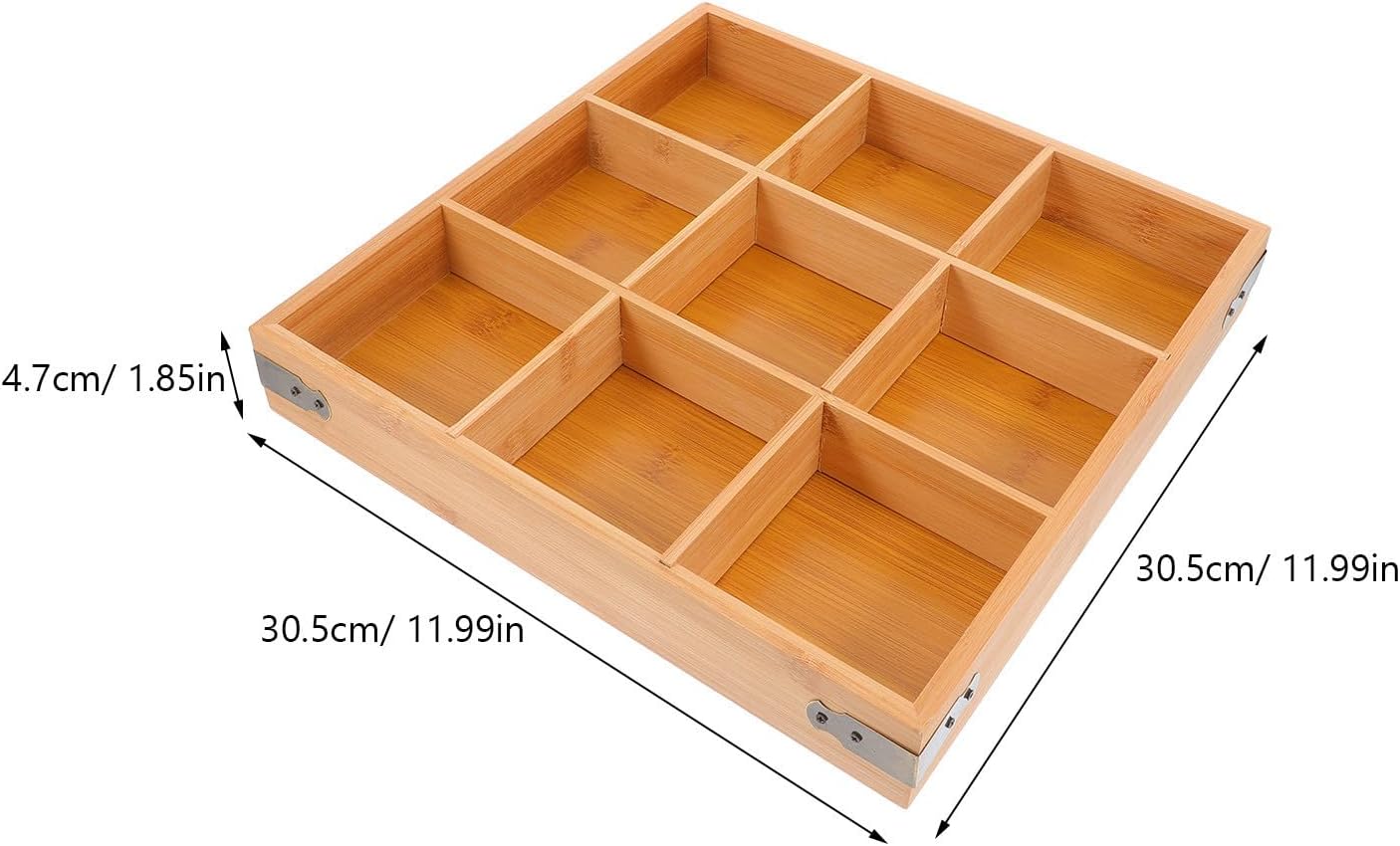 ULTECHNOVO Wooden Tea Bag Storage Box with Modern Aesthetics with 9-compartment Layout Versatile Storage Organizer Easy to Clean for Dry Fruits and Sugar Packets for Home Table Use