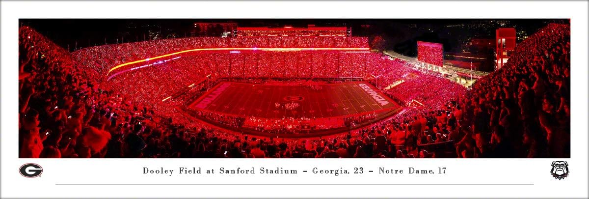 Georgia Football, Light Up Sanford - Panoramic Posters and Framed Pictures by Blakeway Panoramas