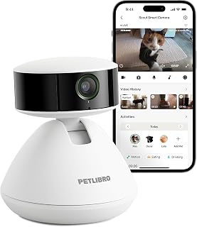 PETLIBRO Haustierkamera mit App, 360° HD Hundkamera, KI-gesteuert Haustierkamera für den Innenbereich für Multi-Tiererkennung, Aktivitäts-Tracking, Tägliche Smart-Summary, Farb-Nachtsicht mit 1080p
