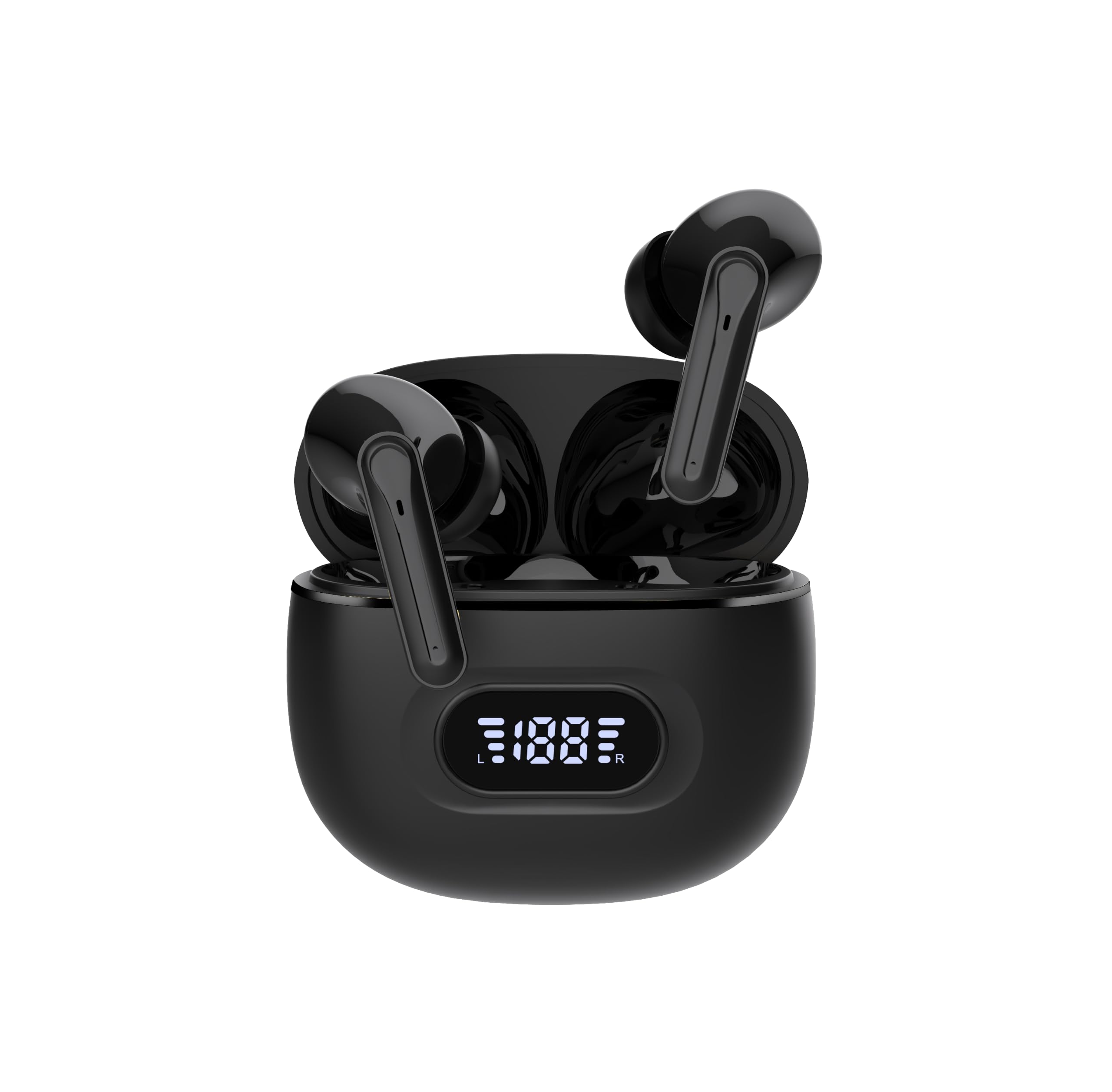 Auriculares Bluetooth, auriculares in-ear inalámbricos Bluetooth 5.3 con 4 micrófonos ENC con cancelación de ruido, 72H tiempo de reproducción, auriculares inalámbricos de graves profundos, IP7