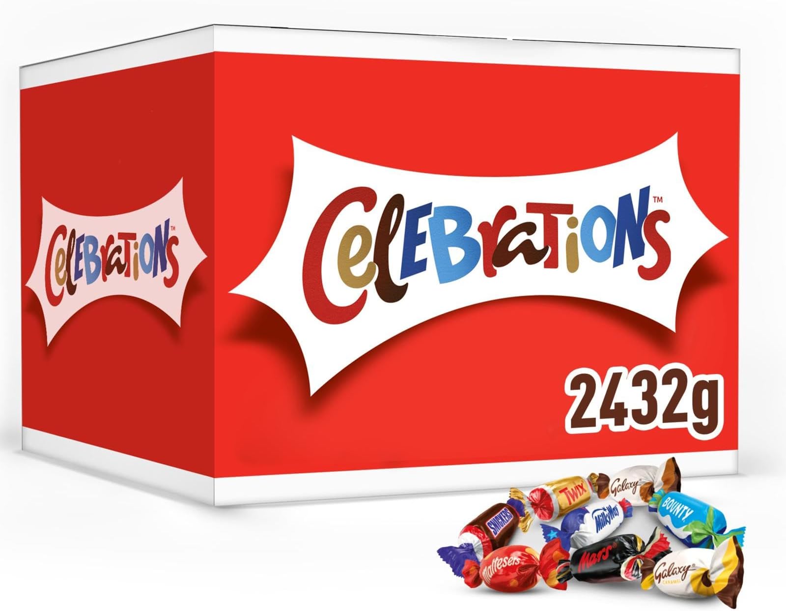 Celebrations Chocolate Bars Multipack Bulk Box 2.4kg– Assorted Mini Milk Chocolate Bars & Sweets Variety Pack with Mars, Twix, Snickers, Bounty & Galaxy, Chocolate Gift, Sharing Snacks & Hamper Filler