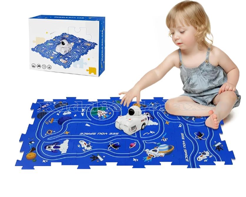 Royal hub Puzzle Rail car Race Slot Car Track Set - Toy DIY Electric Trolley Play Set - Assembly Educational Toy Vehicle for Kids - Assembling Puzzle Toy (8 Pcs Puzzle Track + 1 Car) (B0D29135SX) Amazon Price History, Amazon Price Tracker