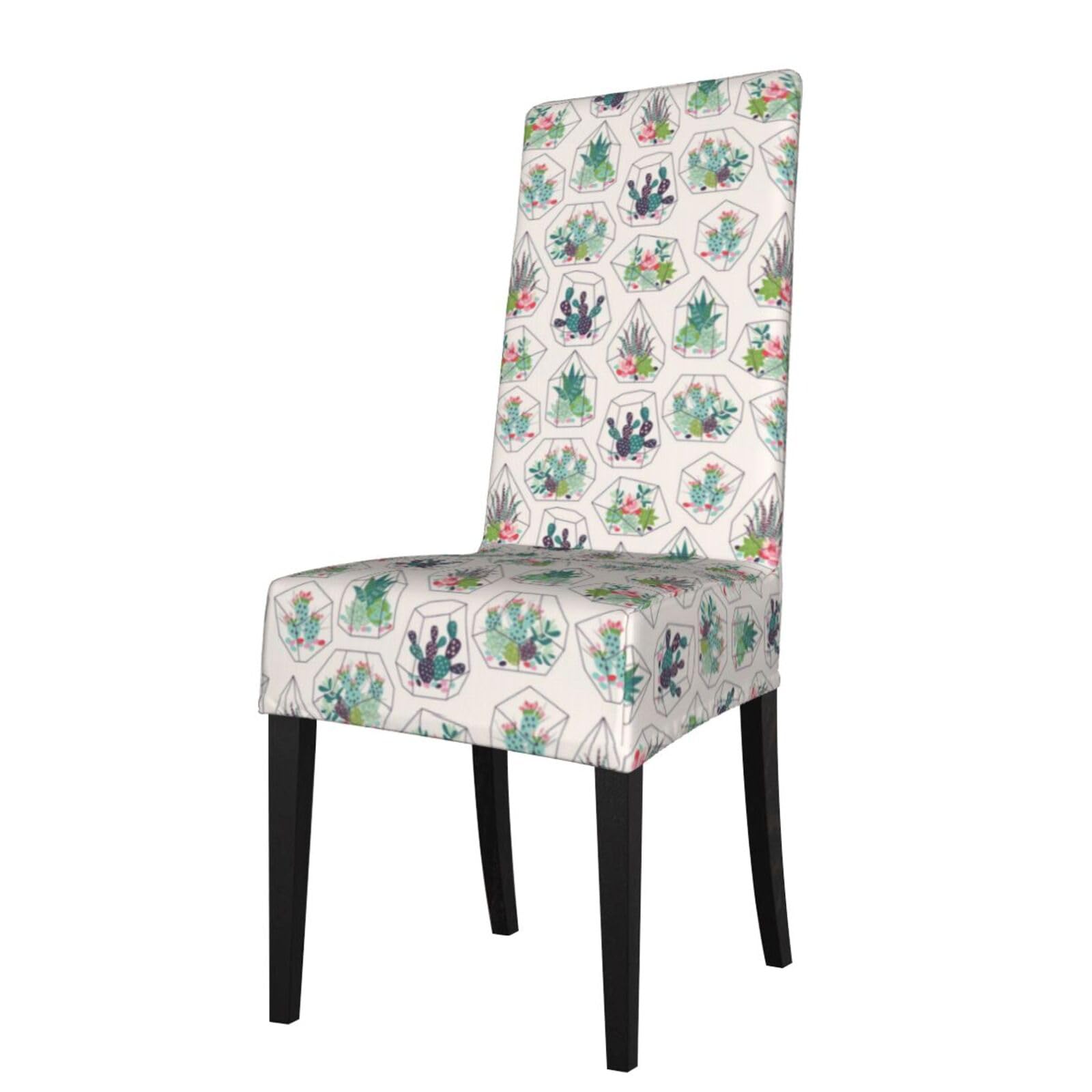 LKYMOH Succulents Cactuses Tropical Plant, Chair Covers Stretch Chair Slipcovers for Dining Room, for Party Pet Protection Universal Fit Soft Polyester