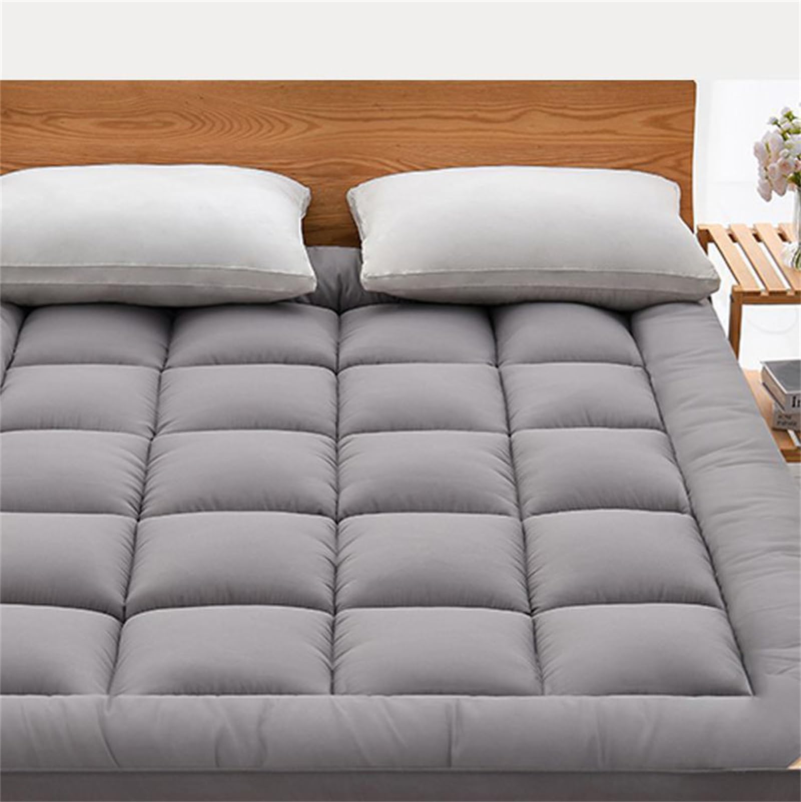 Matelas Futon Japonais, Tatami Épais, Portable et Pliable, for Camping-Car, Intérieur et Extérieur, for Un Sommeil Réparateur(Gray,120x200cm)
