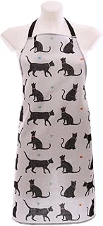 Puckator  Grembiule da Chef Tablier avec Inscription « I Love My Cat », Blanc/Noir, Taille Unique Femme