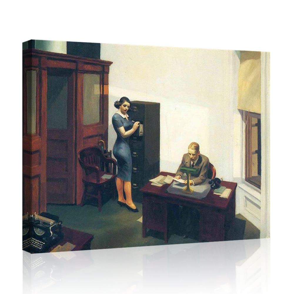 エドワード・ホッパー 美品　アートポスター(office at night) Amazon.com: Edward Hopper Office at Night Canvas Prints Classic