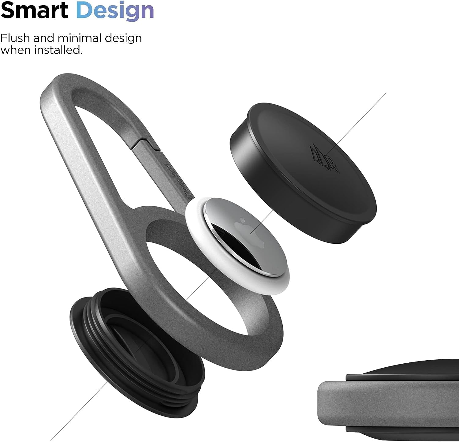 Carabiner AirTag Holder with Keychain - Ultra Durable Shockproof/Waterproof Case with Spring-Loaded Clip