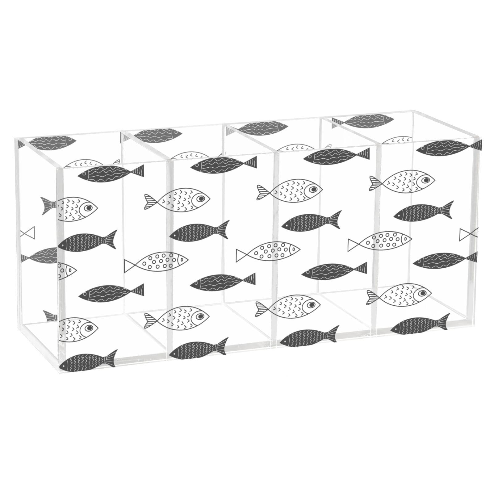 Porte-crayons rectangulaire à 4 compartiments pour trier vos stylos