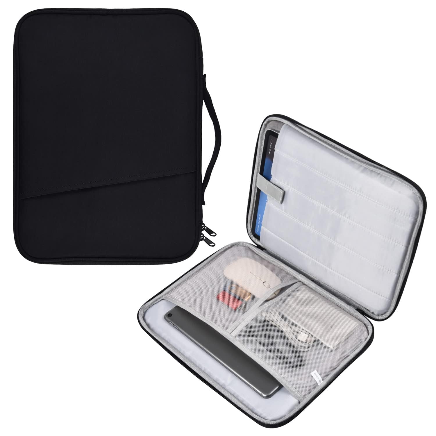 SoloTravel Tablet Sleeve 11 Inch Waterproof Slim Tablet Pouch with Pocket & Zipper Compatible with Tablets or iPad Upto 11 Inch Shockproof, Lightweight Cover Bag Case, Black-image-11