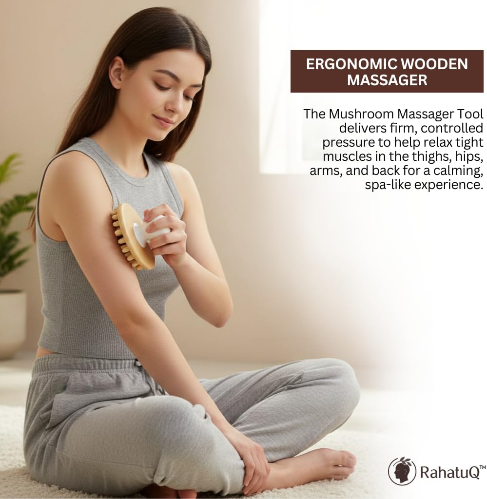 Wood Therapy Massage Tools Set, Deep Tissue & Trigger Point Roller with Wire Head Scalp Massager, Maderoterapia Kit for Anti-Cellulite, Lymphatic Drainage & Body Sculpting for Full Body Use