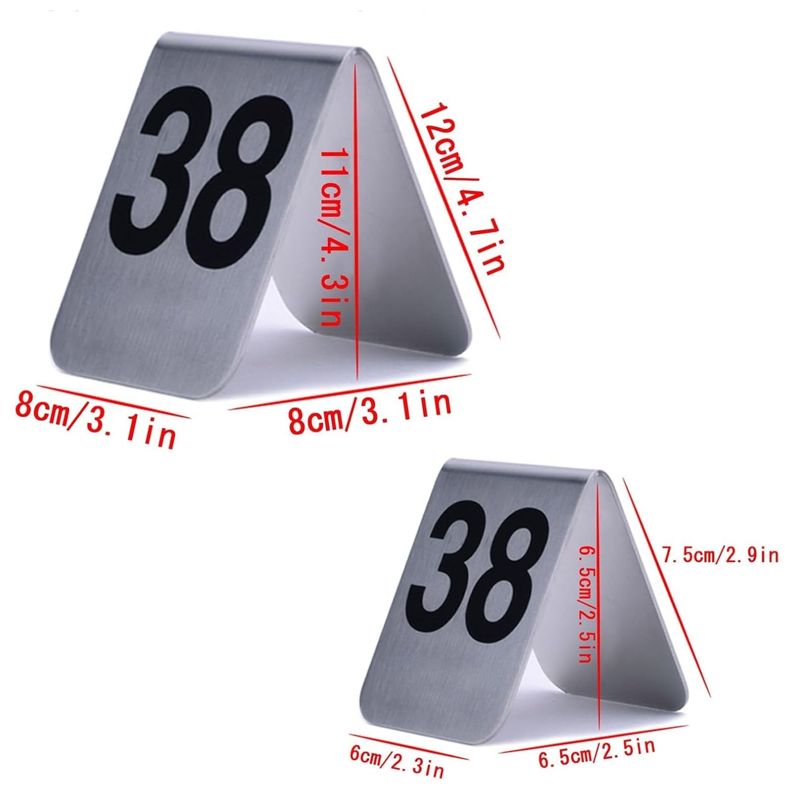 Números de mesa del 1 al 100, tarjetas de tienda de campaña de doble cara, tiendas de campaña de acero inoxidable para asientos de restaurante y boda, 2.3 x 2.9 pulgadas, ideal para eventos y