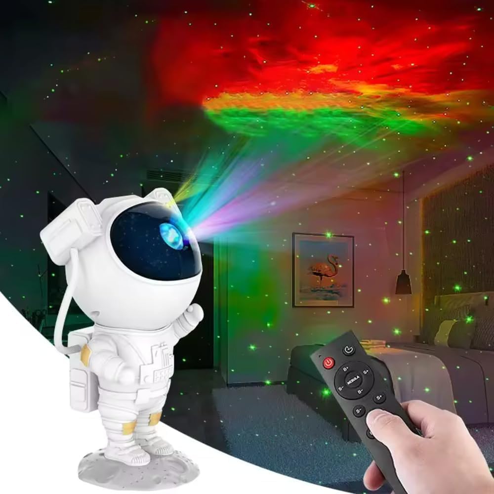 VinD Astronaut Galaxy Projector Robot, Star Sky Space Night Light Lamp with Remote, 360 Adjustable, for Home, Tents, Gifts, Baby, Bedroom, Gaming Room, Dance Party