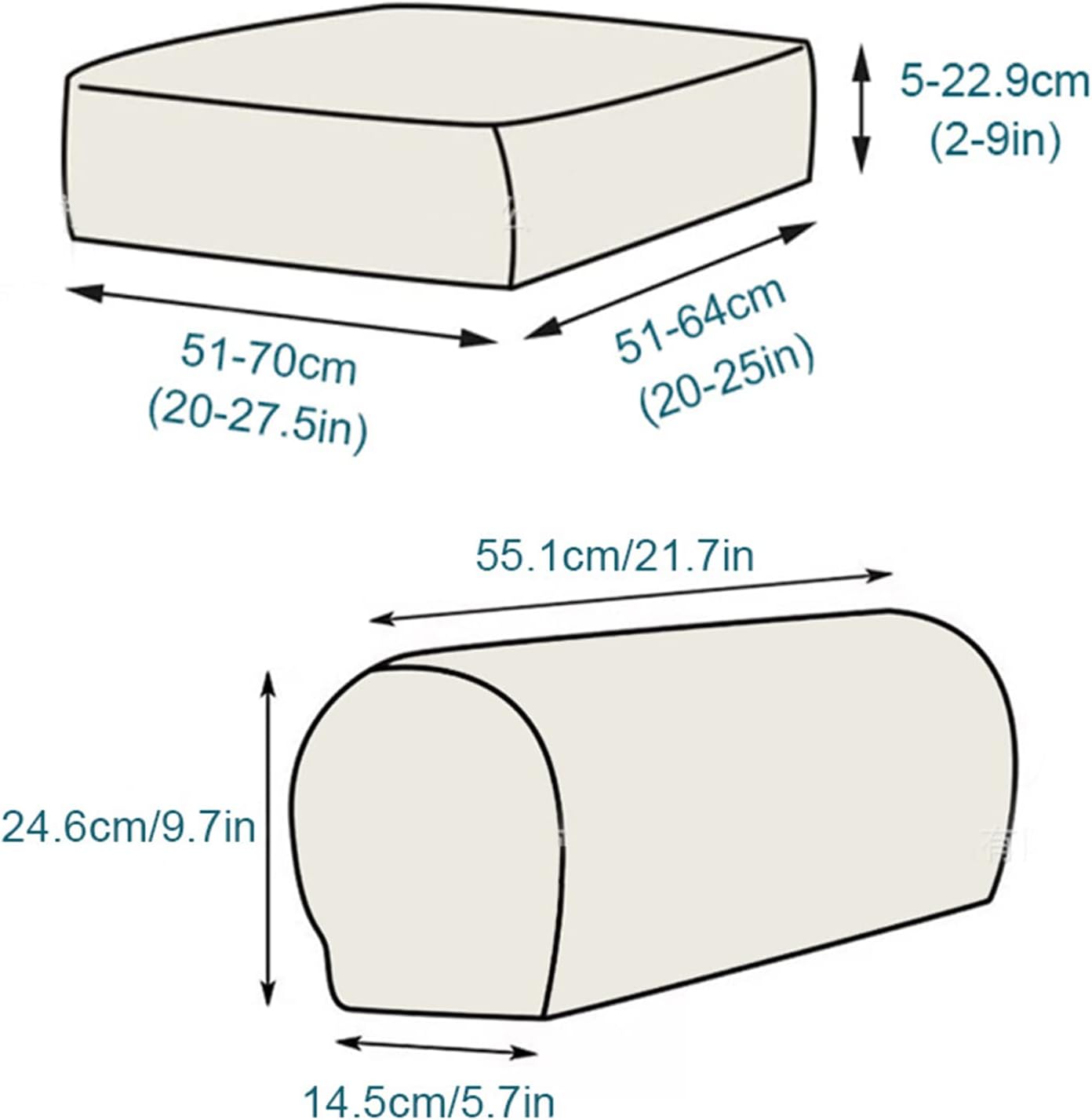 Stretch 1 2 3 Cushion Couch Covers, Armrest Covers for Chairs Loveseat Sofa Cover Furniture Protector for Kids, Dogs Sofa Slipcover (Black,loveseat(2cushion+2 armrest Cover))