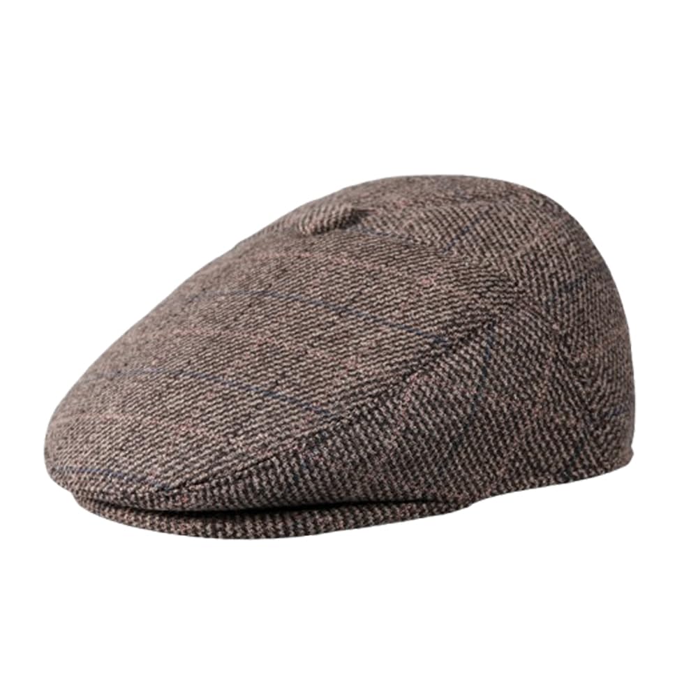 Cappello Invernale, Berretto Piatto da Uomo in Cotone, Berretto giornalaio, Caldo, Aderente, Cappello tassista, papà, Costumi Vintage(Brown)