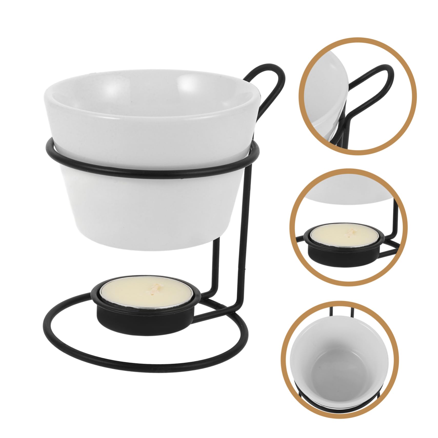 MAGICLULU 2sets Scaldavivande in Ceramica per Fonduta di Burro Scaldavivande per Fonduta di Formaggio Ciotole per Sciogliere Cioccolato e Alimenti