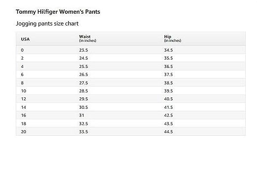 tommy hilfiger women's pants size chart