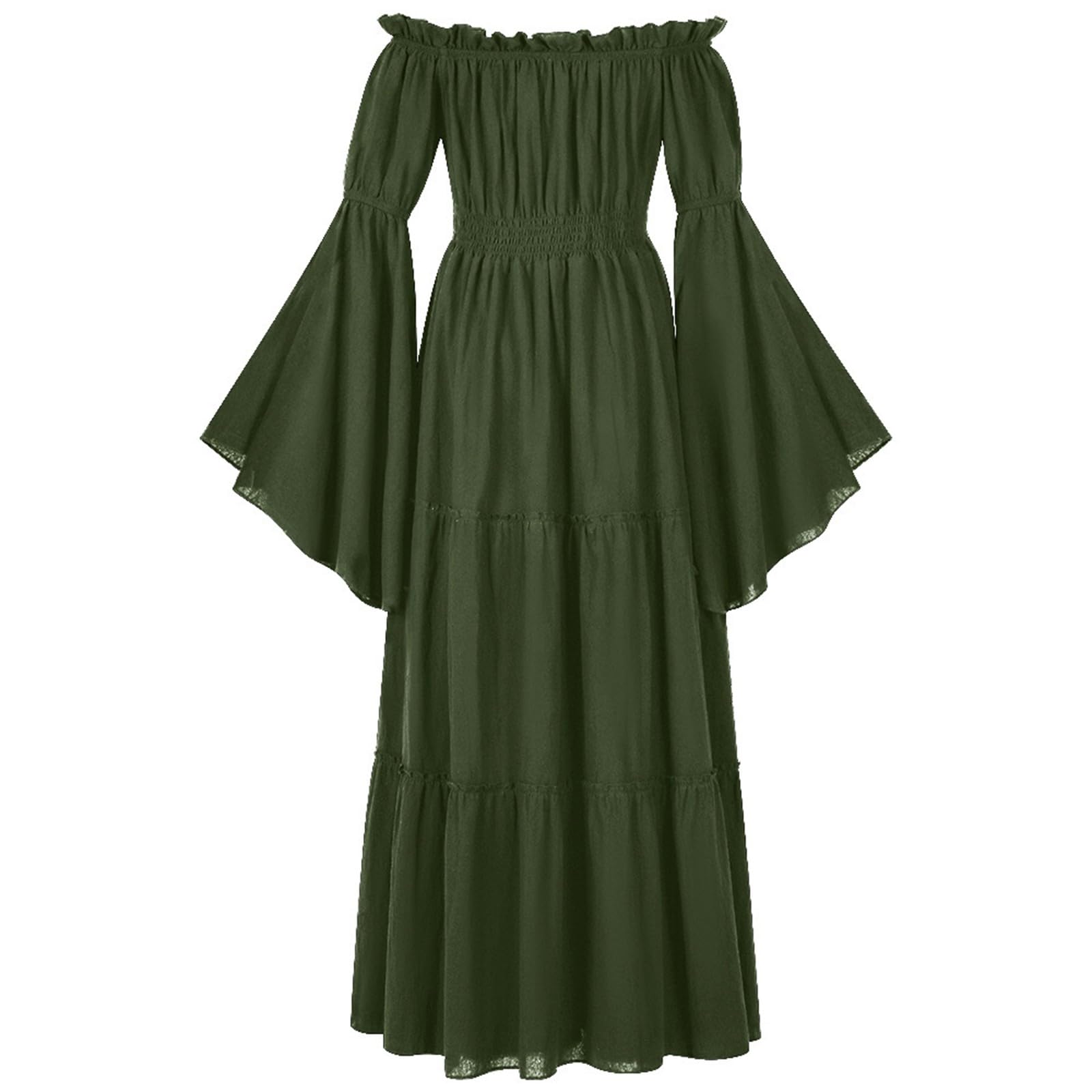 Trachten Damen Oktoberfest Damen mit Dirndl Oberteil Elegant Bayerische Bierfest Kostüm Karneval Mittelalterliches Gothic Hofkleid Eine Schulter Eleganter Trompetenärmel Taillenrock Für Cosplay Party