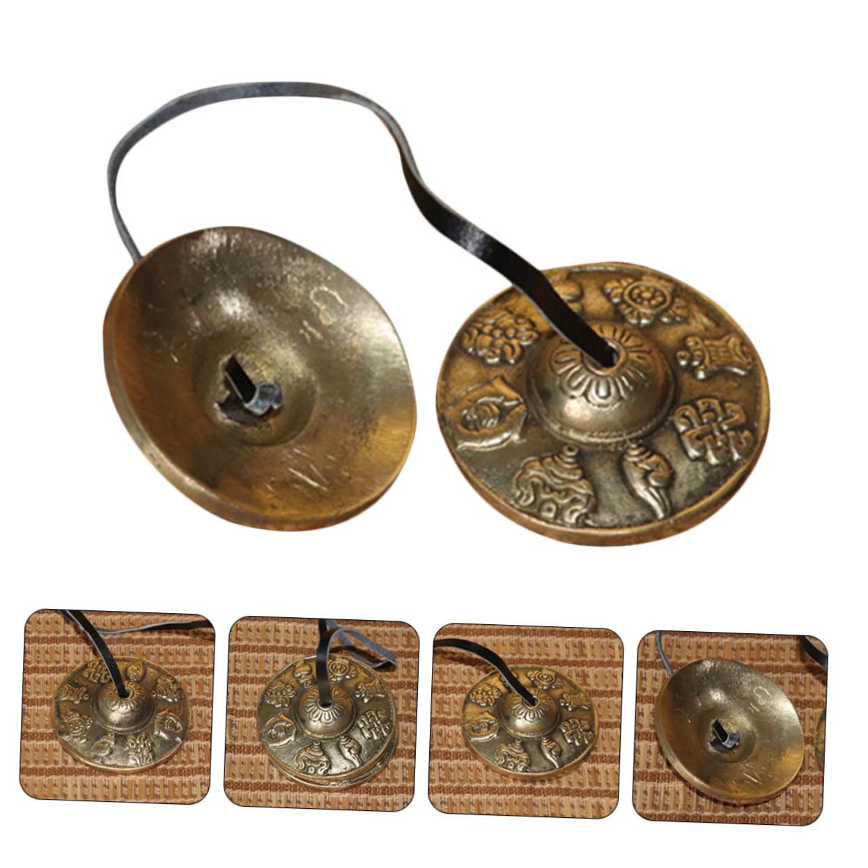 ifundom 2 Pack Meditation Bells Nepal Percussion Instrument Compact Easy to Use Great for Meditation Practice