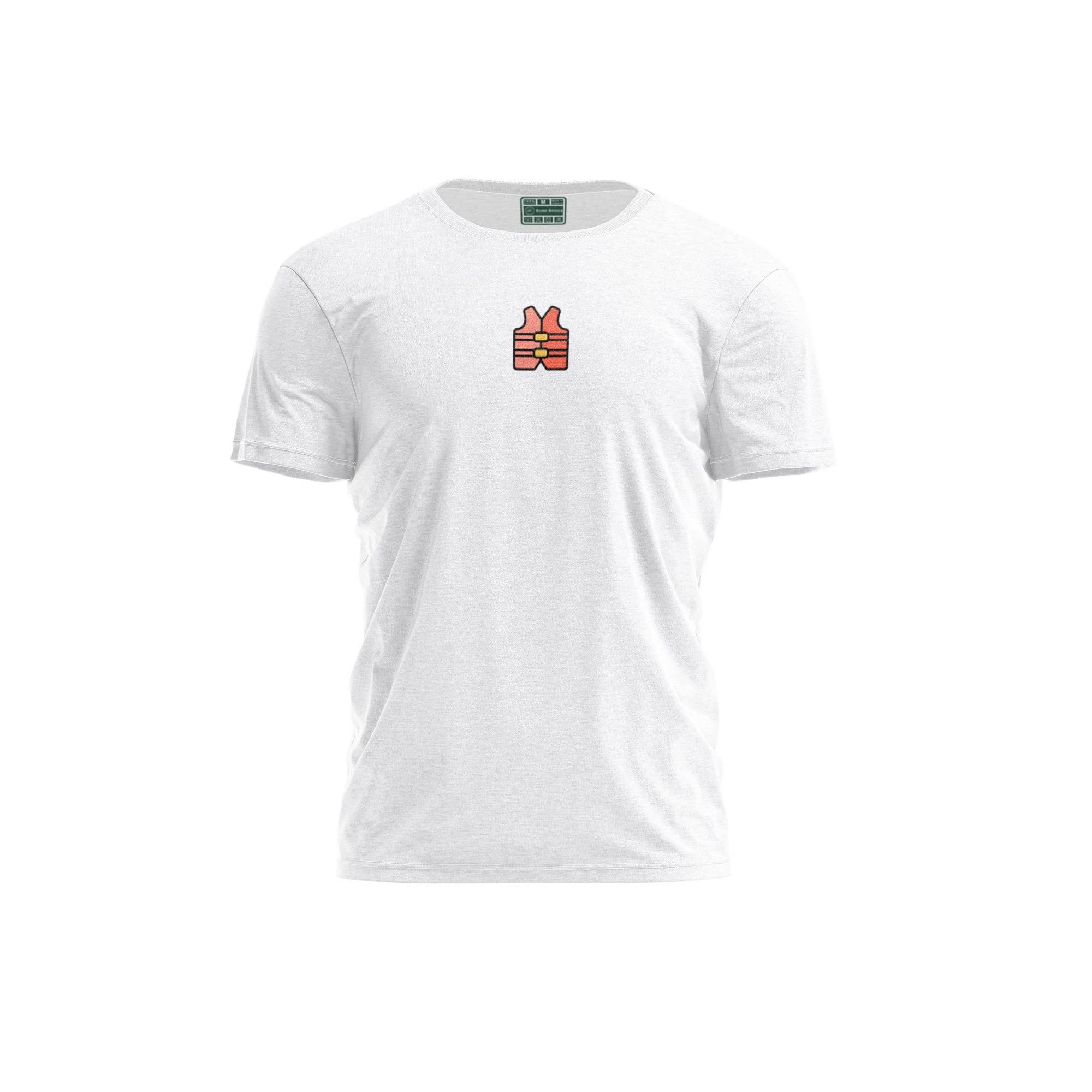 Bona Basics, Digitally Printed, Men's Basic T-Shirt,%100 Cotton, White, Casual, Men's Tops, Size: M