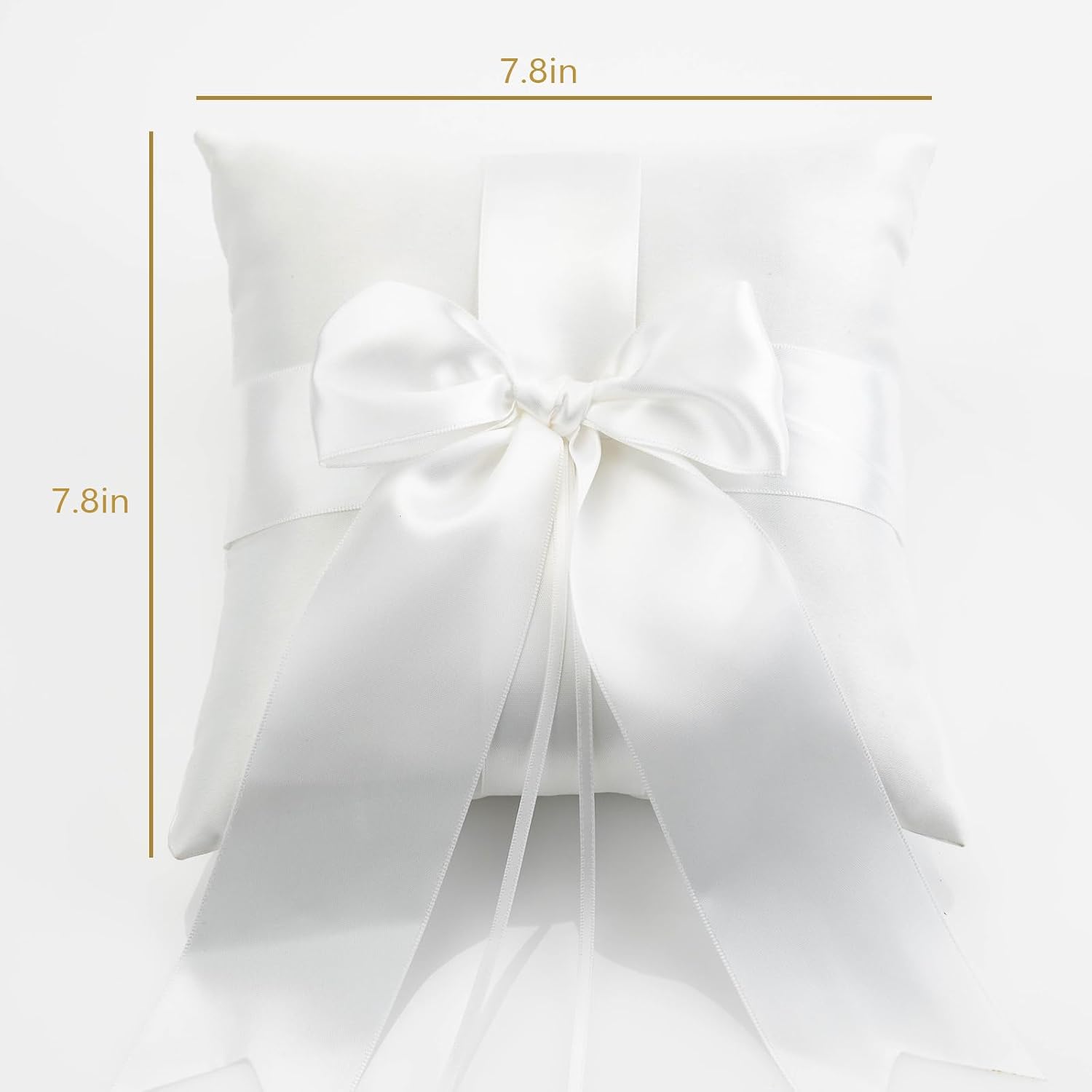 QIRMIZI 2 Pack Ivory Wedding Ring Pillow -Simple Collection of Big Bow Ring Bearer Holder for a Beautiful Ceremony