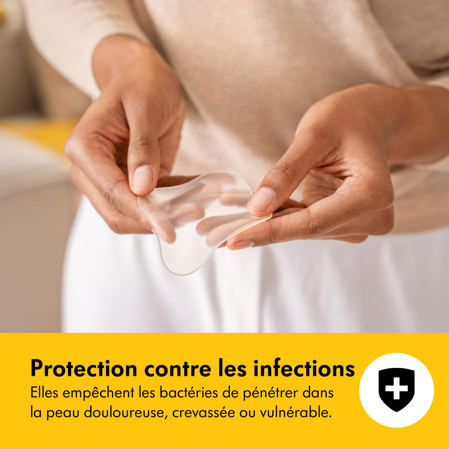 Medela Compresses hydrogel réutilisables, soulagement et rafraîchissement instantané pour mamelons douloureux ou crevassés, coussinets stériles, emballés individuellement, lot de 4