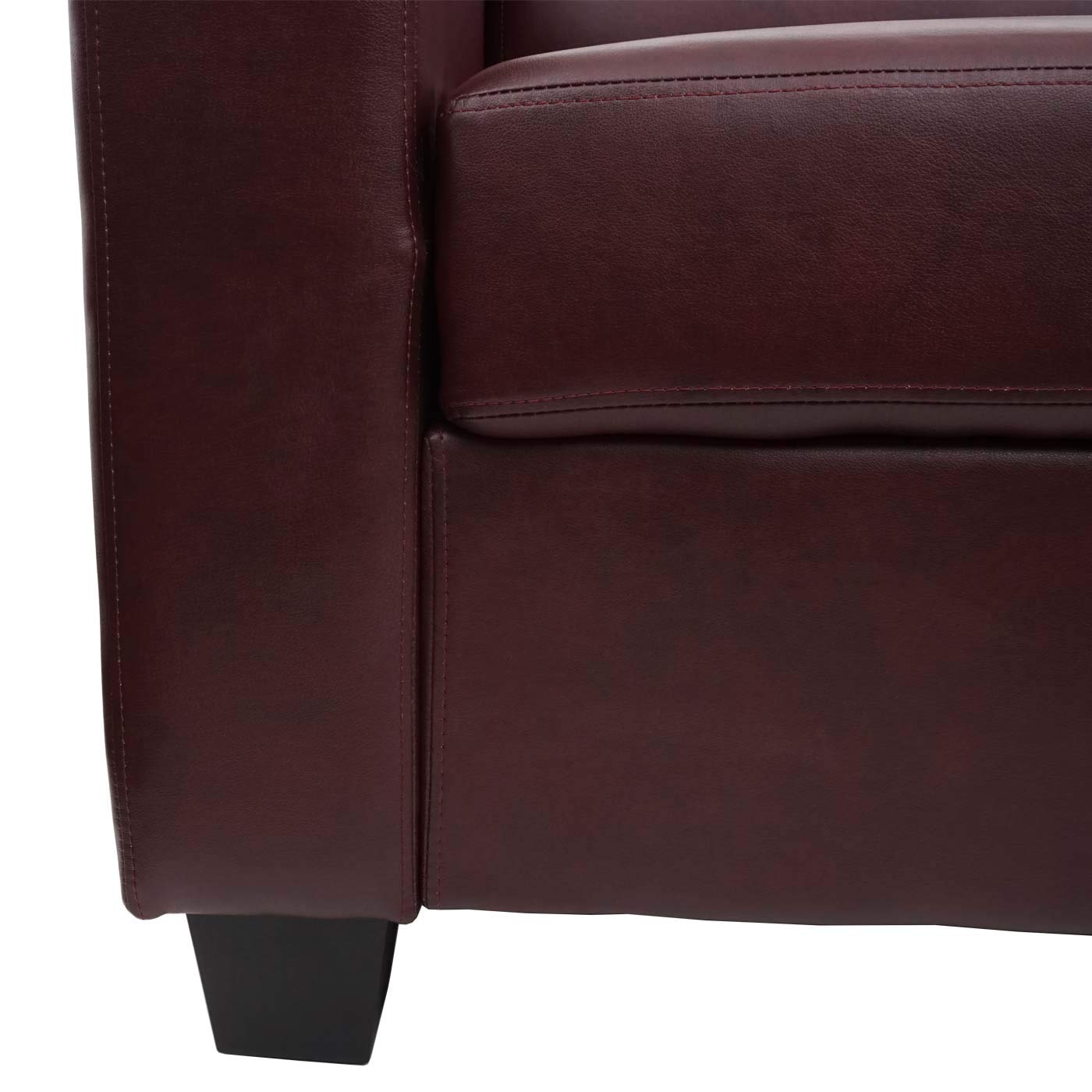 Mendler Divano Sofa 3 posti Lounge Moderno Elegante Serie Lille M65 75x191x70cm - Ecopelle Bordeaux