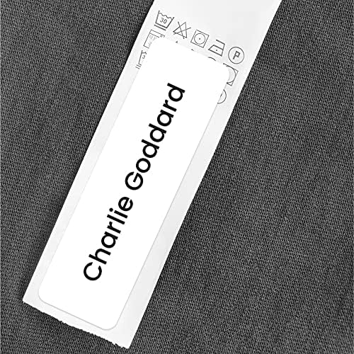 64 x No Iron Small Personalised Stick On Waterproof Washable Name Labels Great for Clothes, Equipment, Shoes and Much More. School, Nursery, Day Care, Hospital - White (Variety of Colours Available) - View 5