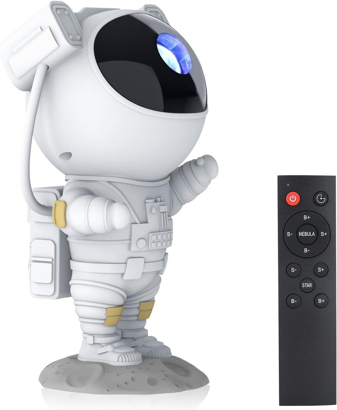 Hiya-Naya Astronaut Galaxy Projector Night Light, Starry Ceiling LED Lamp Space Buddy Projector with Timer and Remote for Bedroom, Kids Room Decor, Birthdays Gift (White)