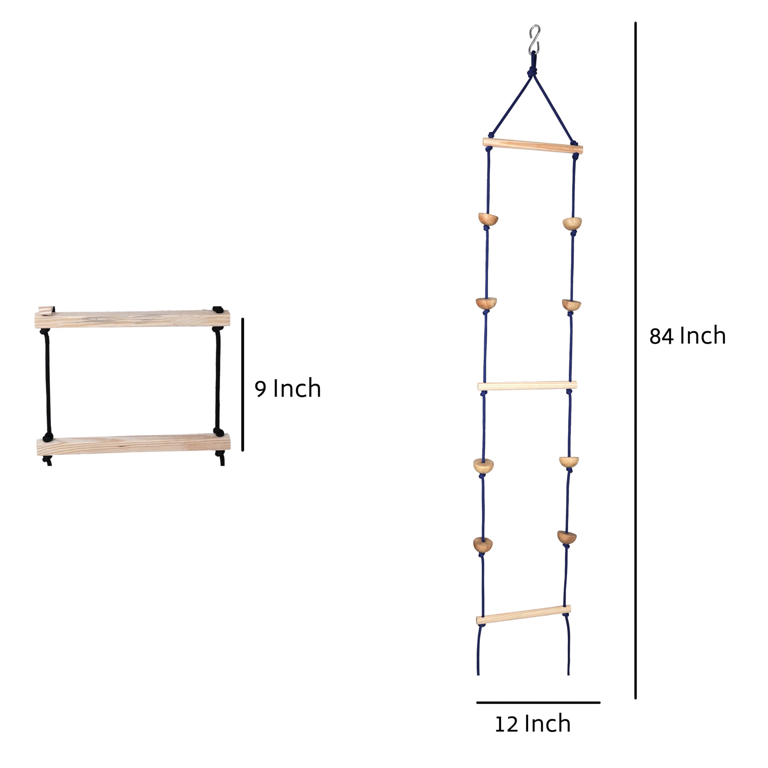 BOFFLE Rope Ladder for Kids | Climbing Stairs for Kids | Wooden Scales for Kids for Physical Activity | Indoor Outdoor Games for Kids for 3 to 10 Years 3