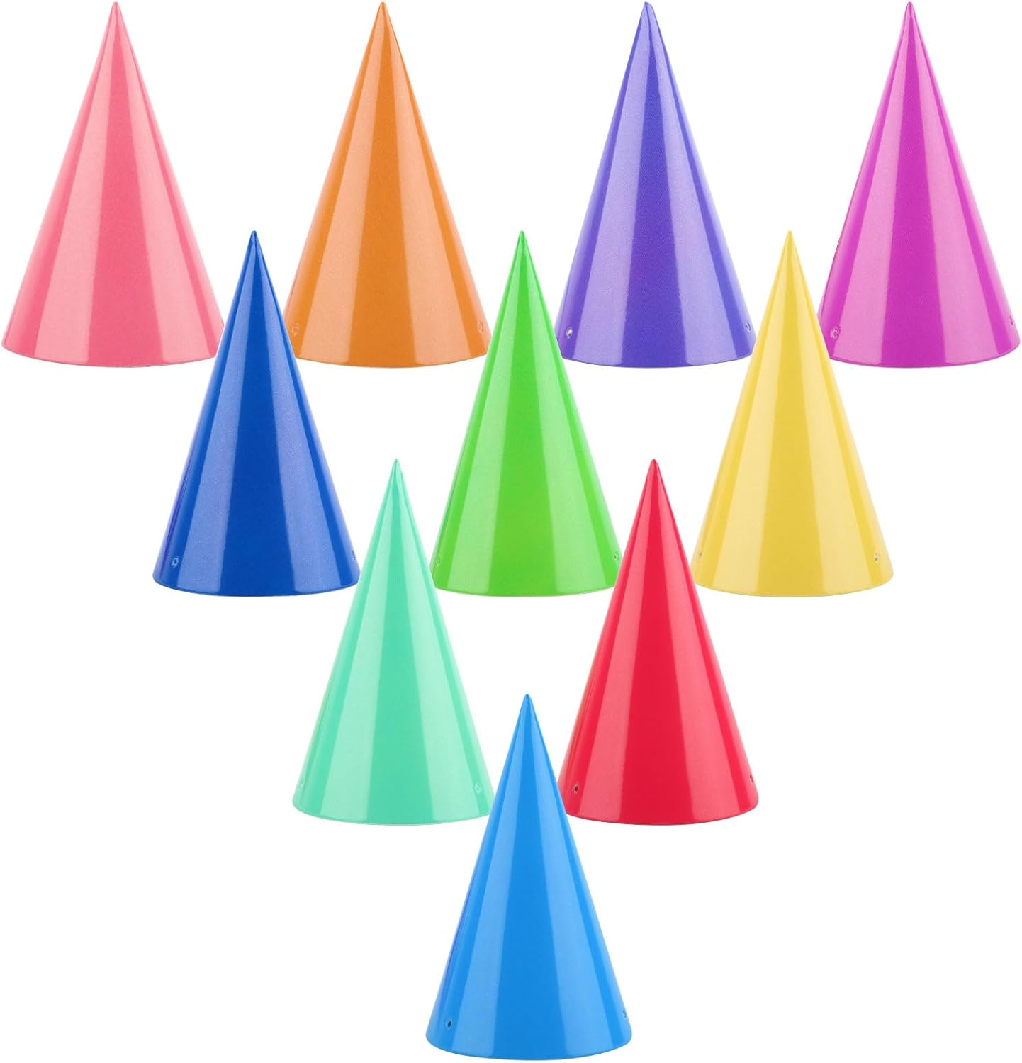 Hxezoc 10 Pcs Mini Birthday Party Hats Multicolor Paper Cone Hats for Kids Girls Pets Stuffed Animals Birthday Holiday Decoration Supplies