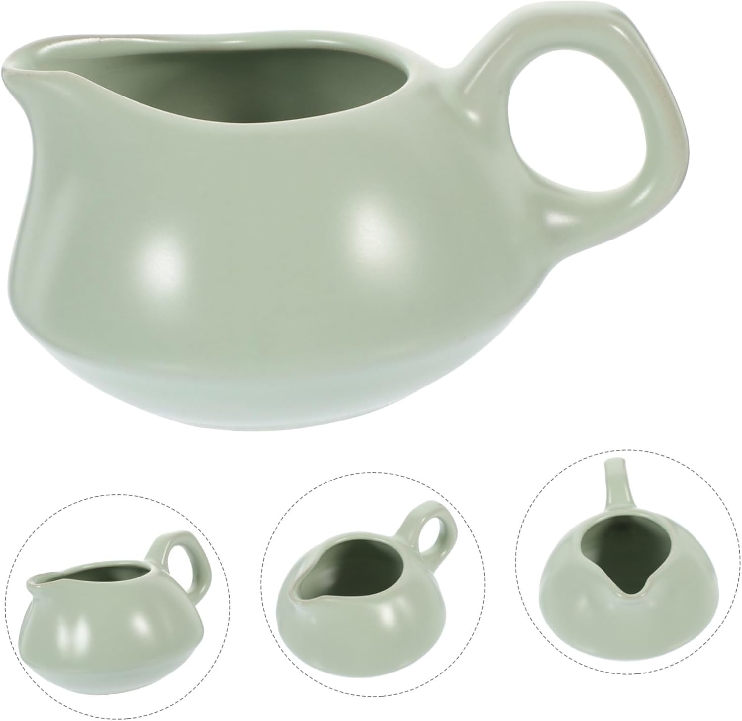 2pcs Ceramic Gravy Boat with Handle Elegant Sauce Pitcher for Tea and Sauces Condiment Bowl for Dining and Kitchen Use