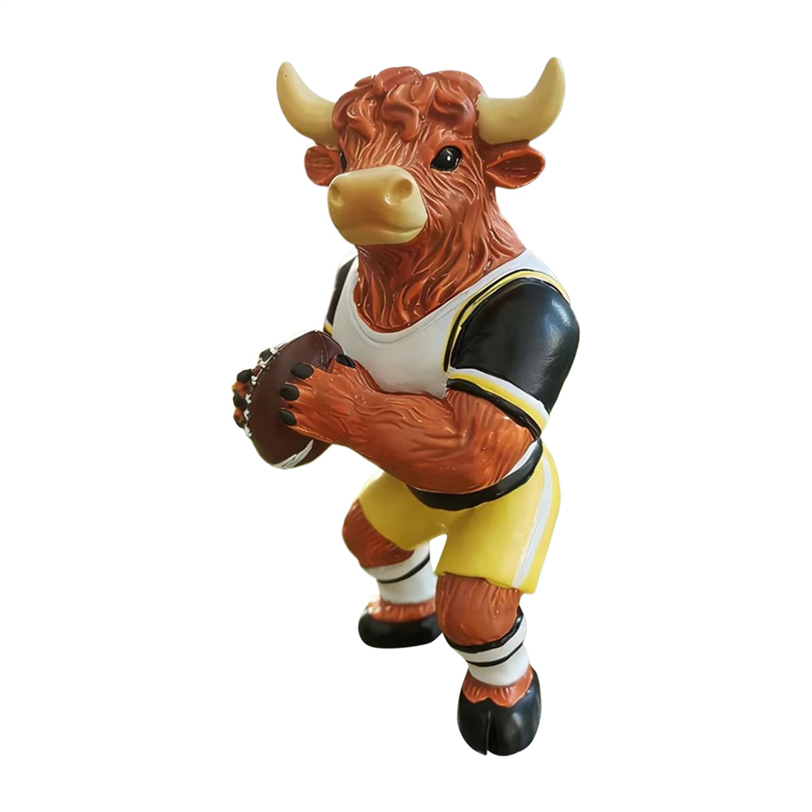 Figurines de vache en résine de 12,5cm : statue de football 3D pour déco