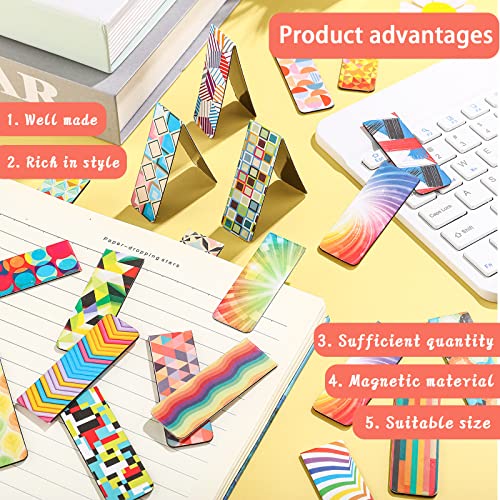 80 Pcs Optical Magnetic Bookmarks, Laminated Magnet Book Markers, Colorful Bookmarks For Kids Book Lovers Foldable Magnet Bookmark Clips Reading Bookmarks For Classroom School Office Stationery Supply #TOP3