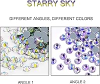 Vista 3 de Dowarm 1440 diamantes de imitación termoadhesivos para manualidades de ropa, pegamento caliente en cristales de parte trasera plana, diamantes