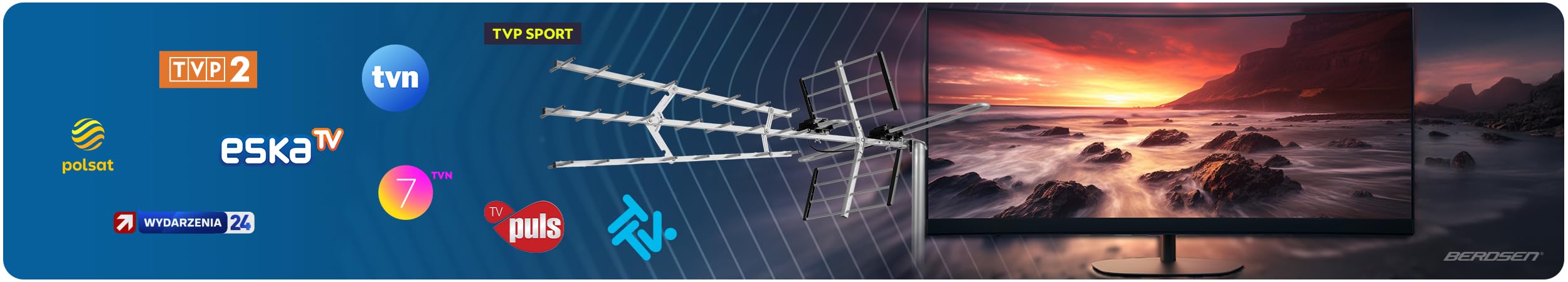 Berdsen DVBT2 Antenna con amplificatore interno 13-15 dB - Portata fino a 80 km - Antenna esterna esterna esterna - Filtro LTE - Full HD Ultra HD 4K